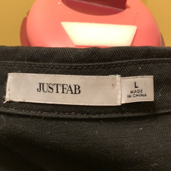 JustFab Black Jean Jacket with embroidered cut outs - Picture 8 of 13